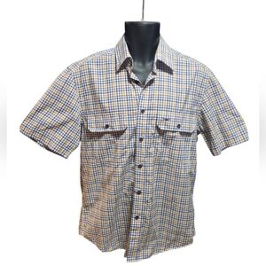 R.M. Williams, Regular Fit, Short-Sleeve Checked Button-Down Shirt - Blue & Tan